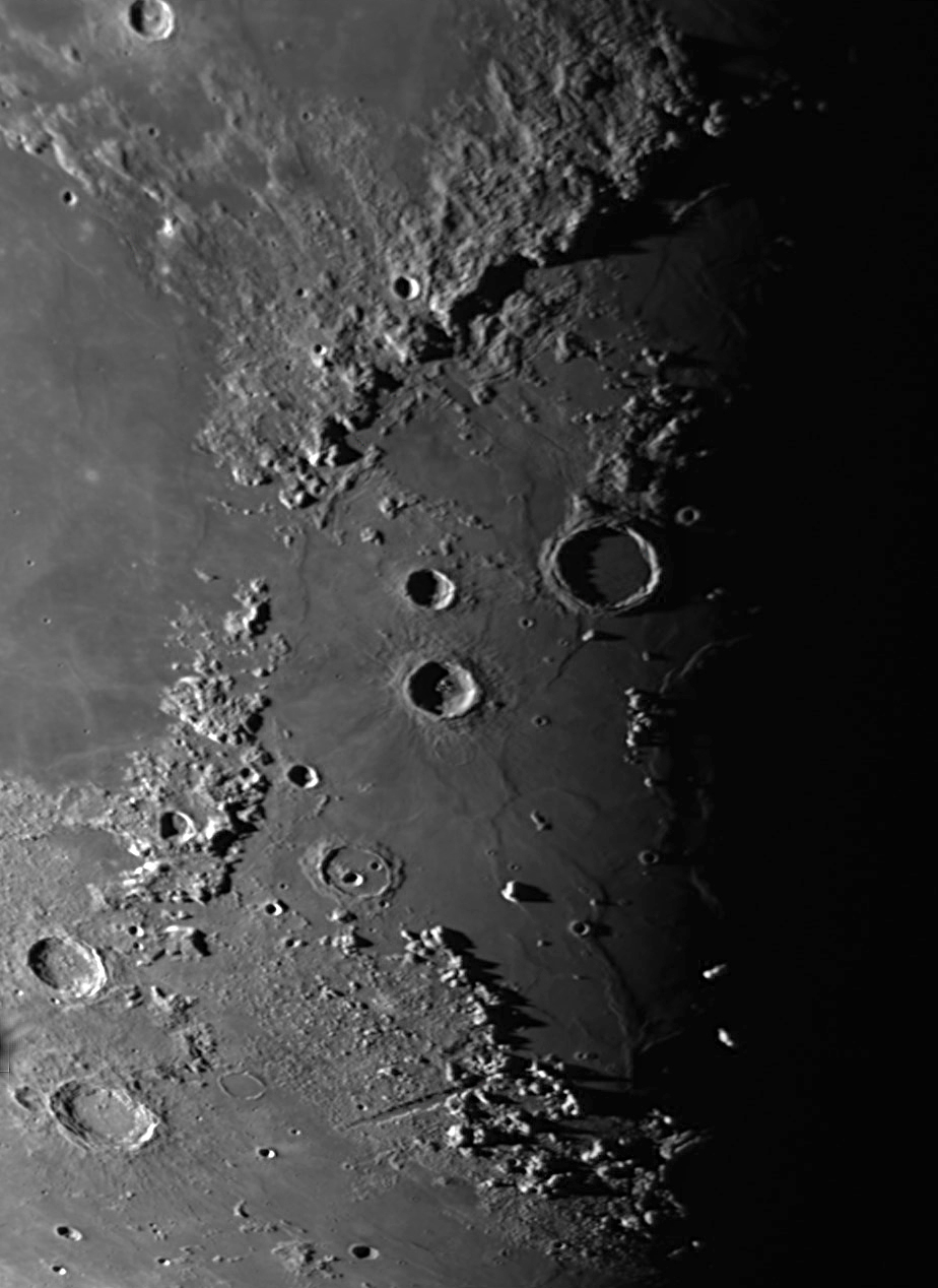 Mare Imbrium Mar 21. moon at 8.4 days. C8 at f10. 1050 frames. by Ken Kennedy